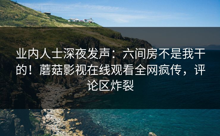 业内人士深夜发声：六间房不是我干的！蘑菇影视在线观看全网疯传，评论区炸裂